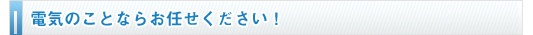 電気のことならお任せ下さい！